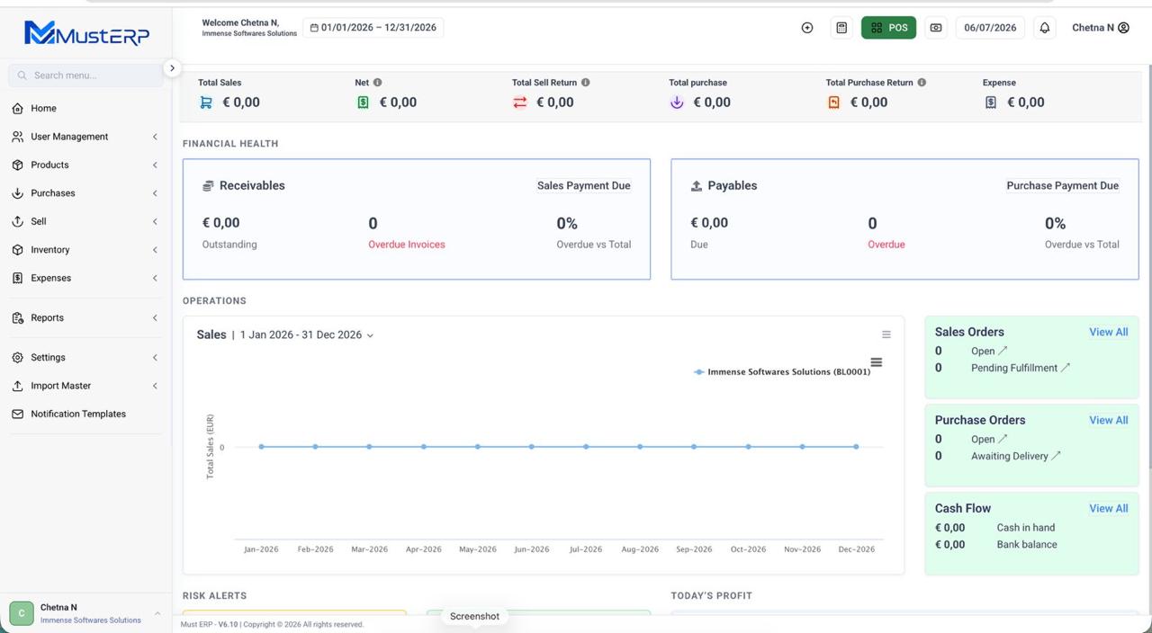 MustERP Dashboard